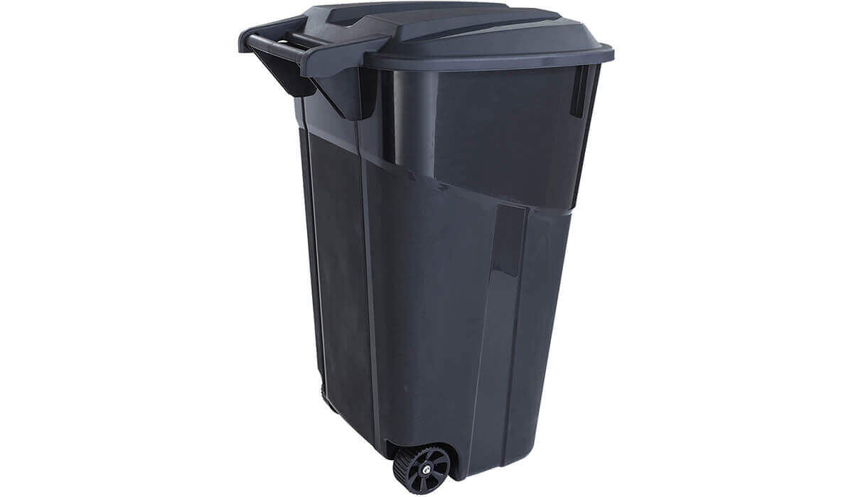 32 Gallon Trash Can With Wheels Heavy Duty Handle Outdoor Indoor