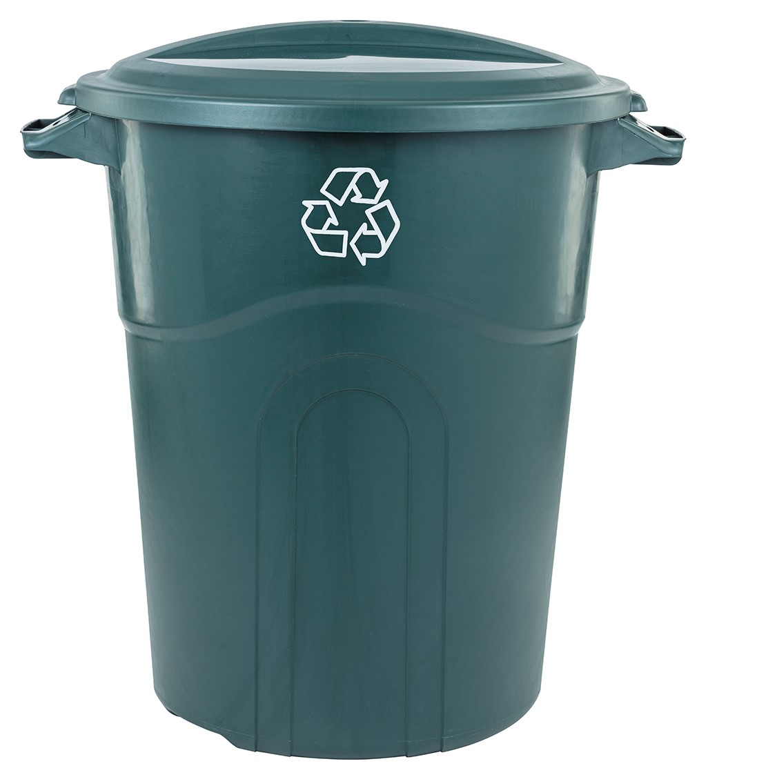 United Solutions 45 Gal Wheeled Trash Can with Attached Lid