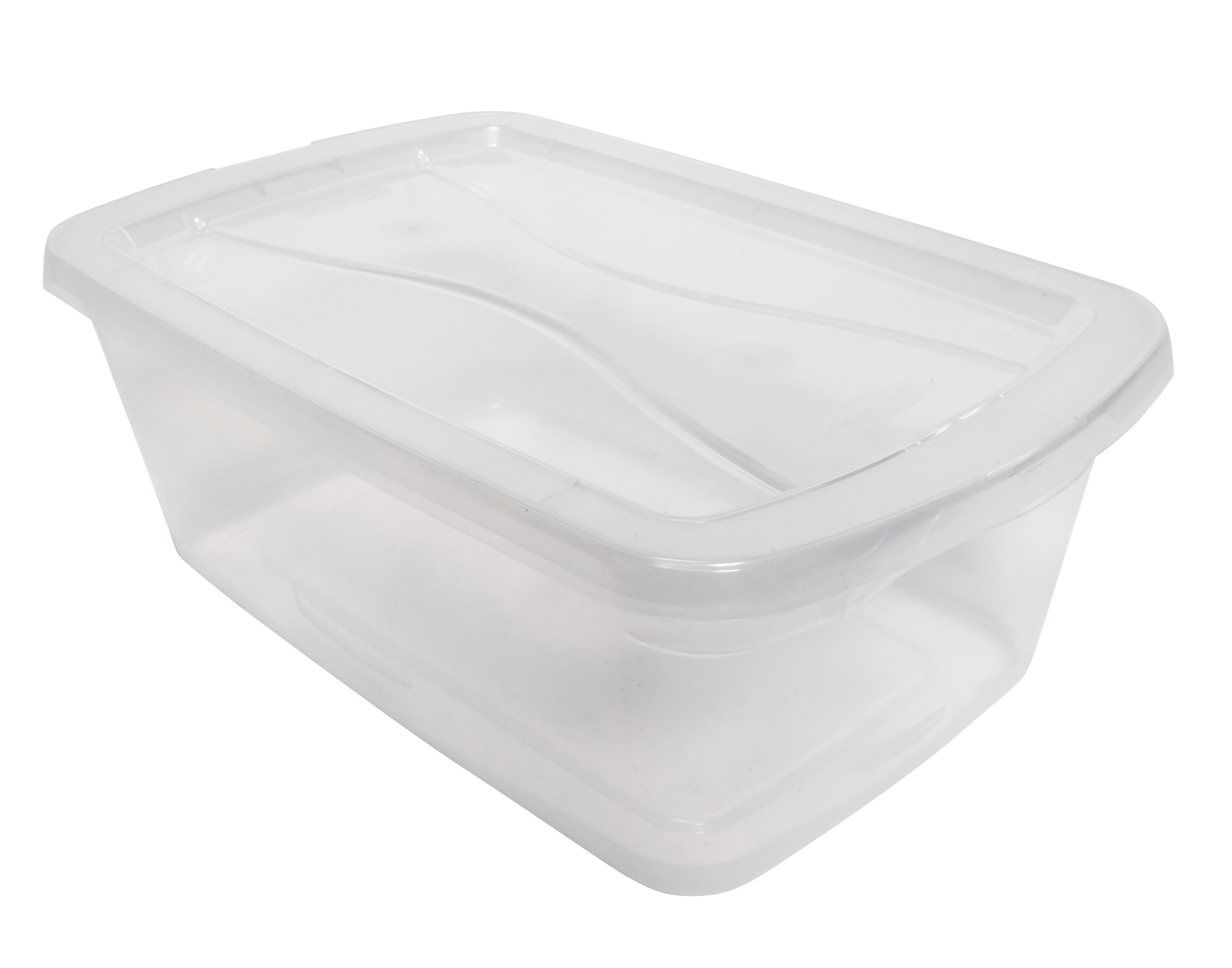 Rubbermaid Roughneck Clear 50 Qt. Plastic Storage Tote w/ Gray Lid
